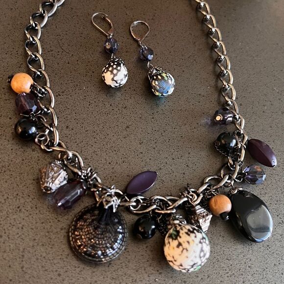 Eclectic Charm Necklace and Earring Set - Picture 3 of 6